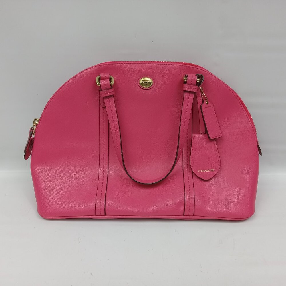 Coach Peyton Leather Cora Domed Satchel Bag M1381-F25671